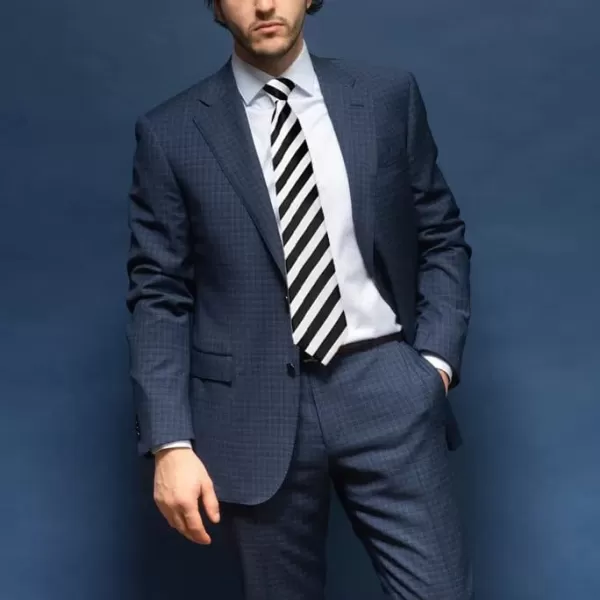 HISDERN Mens Tie Striped Ties and Handkerchief Set Business Formal Woven Pocket Square Wedding College Stripe Necktie