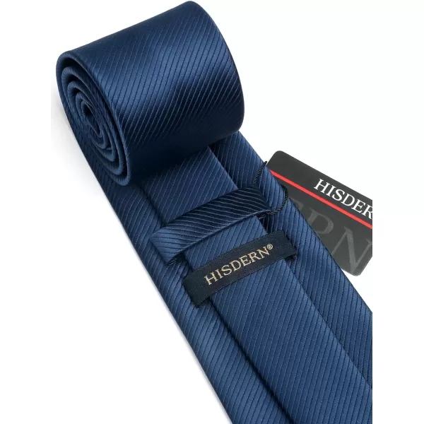 HISDERN Mens Tie Striped Ties and Handkerchief Set Business Formal Woven Pocket Square Wedding College Stripe Necktie