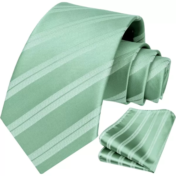 HISDERN Mens Tie Striped Ties and Handkerchief Set Business Formal Woven Pocket Square Wedding College Stripe Necktie