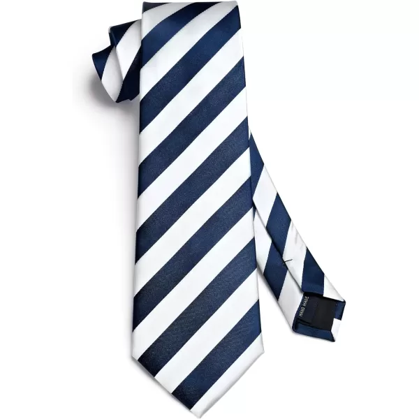 HISDERN Mens Tie Striped Ties and Handkerchief Set Business Formal Woven Pocket Square Wedding College Stripe Necktie