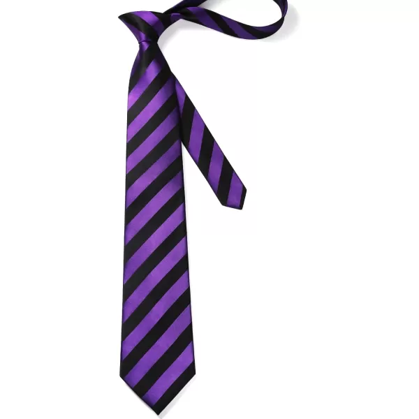 HISDERN Mens Tie Striped Ties and Handkerchief Set Business Formal Woven Pocket Square Wedding College Stripe Necktie