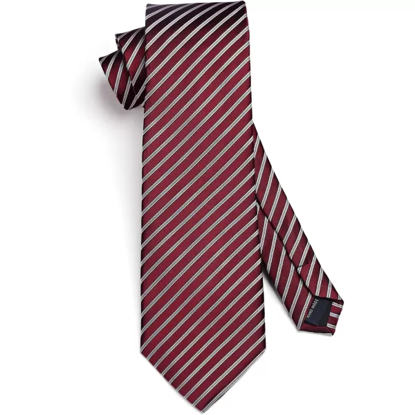 HISDERN Mens Tie Striped Ties and Handkerchief Set Business Formal Woven Pocket Square Wedding College Stripe Necktie