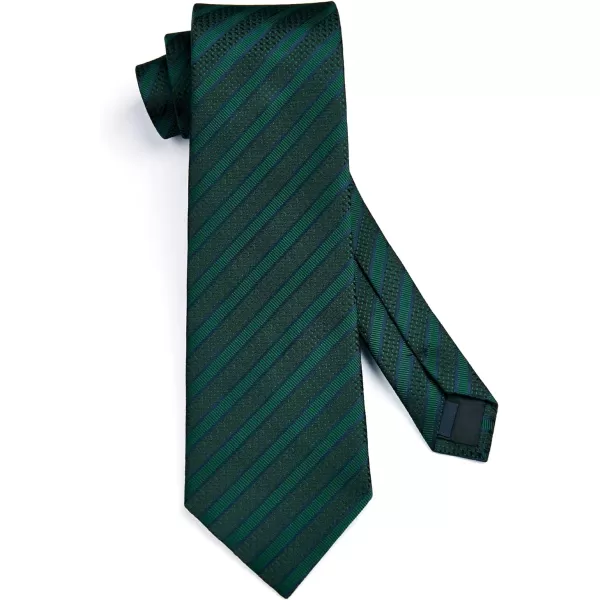 HISDERN Mens Tie Striped Ties and Handkerchief Set Business Formal Woven Pocket Square Wedding College Stripe Necktie