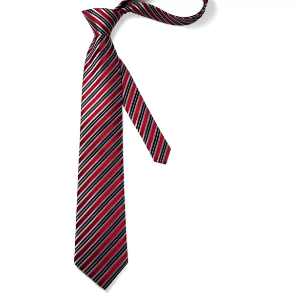 HISDERN Mens Tie Striped Ties and Handkerchief Set Business Formal Woven Pocket Square Wedding College Stripe Necktie