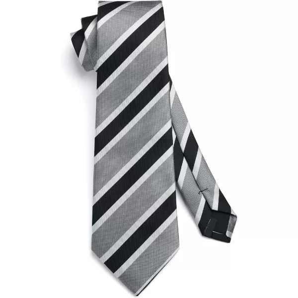 HISDERN Mens Tie Striped Ties and Handkerchief Set Business Formal Woven Pocket Square Wedding College Stripe Necktie
