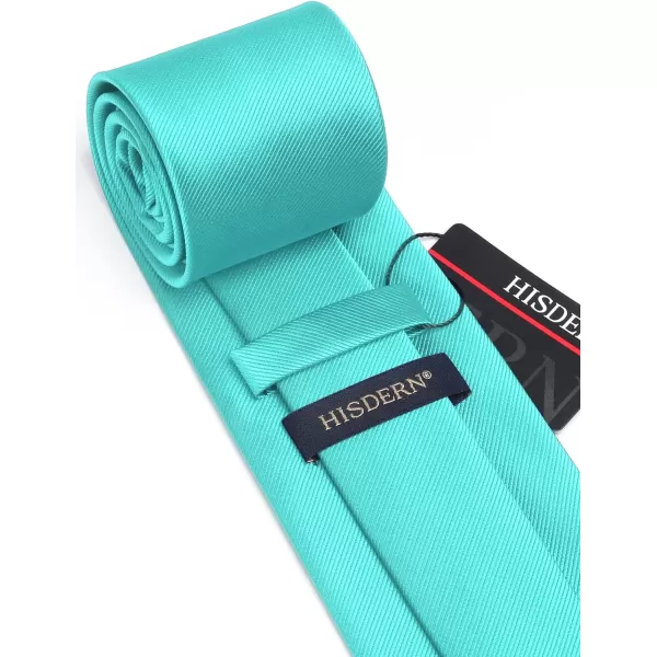 HISDERN Mens Ties Handkerchief Solid Color Ties for Men Necktie with Pocket Square Set for Classic Wedding