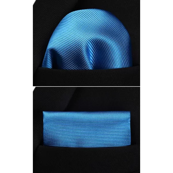 HISDERN Mens Ties Handkerchief Solid Color Ties for Men Necktie with Pocket Square Set for Classic Wedding