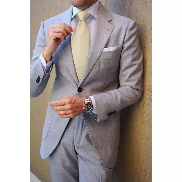 HISDERN Mens Ties Handkerchief Solid Color Ties for Men Necktie with Pocket Square Set for Classic Wedding