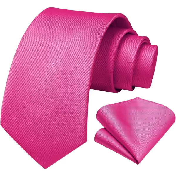 HISDERN Mens Ties Handkerchief Solid Color Ties for Men Necktie with Pocket Square Set for Classic Wedding