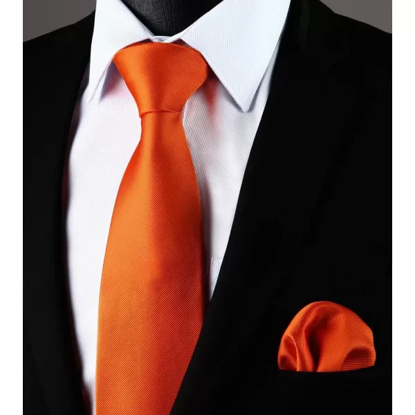 HISDERN Mens Ties Handkerchief Solid Color Ties for Men Necktie with Pocket Square Set for Classic Wedding