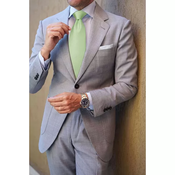 HISDERN Mens Ties Handkerchief Solid Color Ties for Men Necktie with Pocket Square Set for Classic Wedding