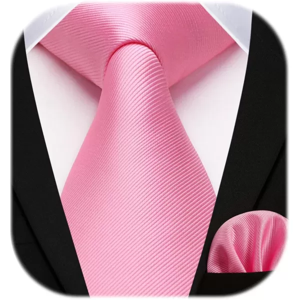 HISDERN Mens Ties Handkerchief Solid Color Ties for Men Necktie with Pocket Square Set for Classic Wedding