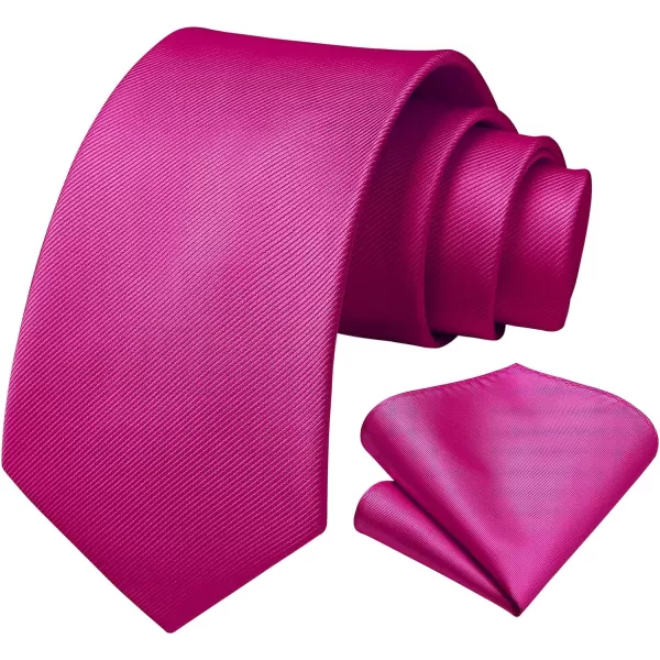 HISDERN Mens Ties Handkerchief Solid Color Ties for Men Necktie with Pocket Square Set for Classic Wedding