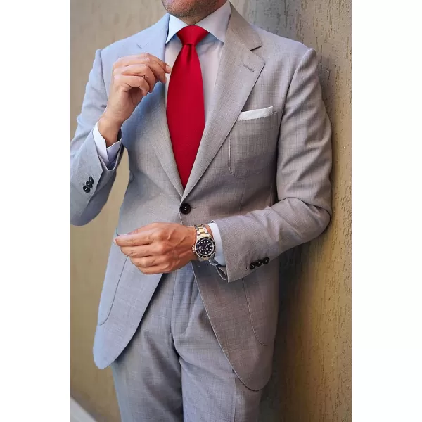 HISDERN Mens Ties Handkerchief Solid Color Ties for Men Necktie with Pocket Square Set for Classic Wedding