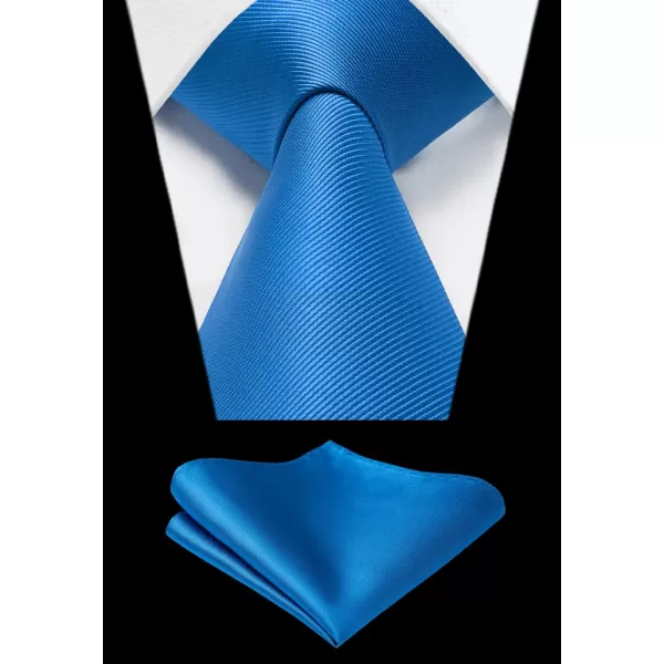 HISDERN Mens Ties Handkerchief Solid Color Ties for Men Necktie with Pocket Square Set for Classic Wedding