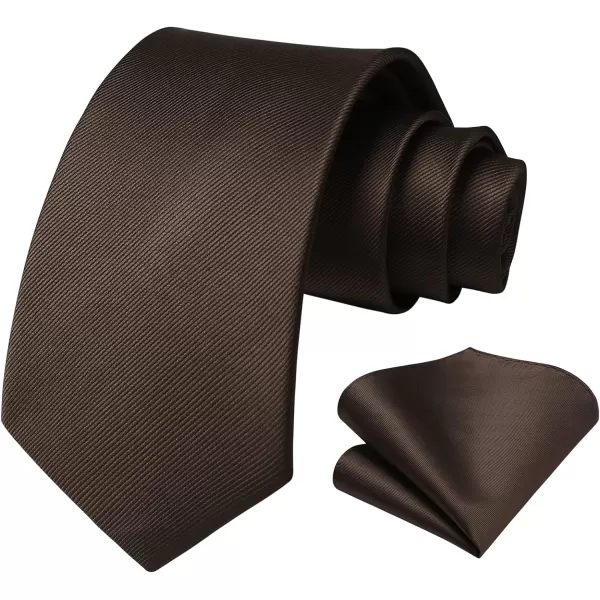 HISDERN Mens Ties Handkerchief Solid Color Ties for Men Necktie with Pocket Square Set for Classic Wedding