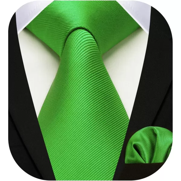 HISDERN Mens Ties Handkerchief Solid Color Ties for Men Necktie with Pocket Square Set for Classic Wedding