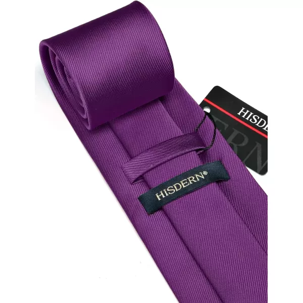 HISDERN Mens Ties Handkerchief Solid Color Ties for Men Necktie with Pocket Square Set for Classic Wedding