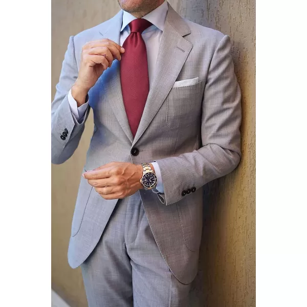 HISDERN Mens Ties Handkerchief Solid Color Ties for Men Necktie with Pocket Square Set for Classic Wedding