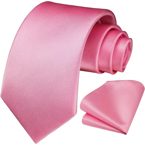 HISDERN Mens Ties Handkerchief Solid Color Ties for Men Necktie with Pocket Square Set for Classic Wedding