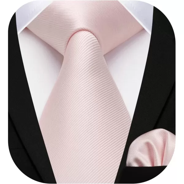 HISDERN Mens Ties Handkerchief Solid Color Ties for Men Necktie with Pocket Square Set for Classic Wedding