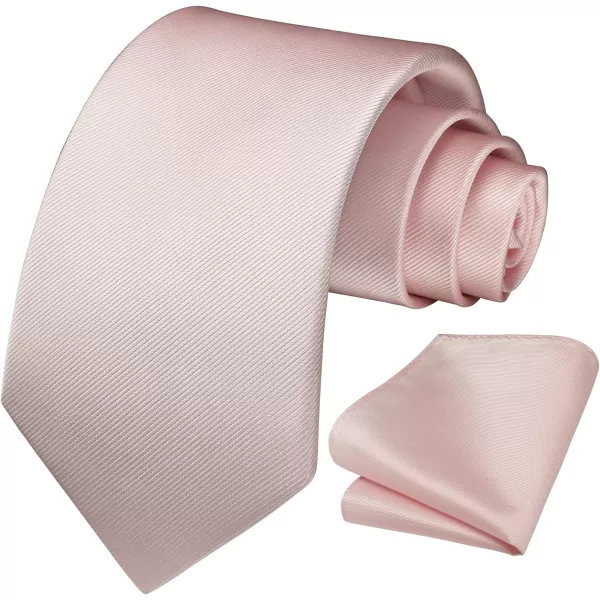 HISDERN Mens Ties Handkerchief Solid Color Ties for Men Necktie with Pocket Square Set for Classic Wedding