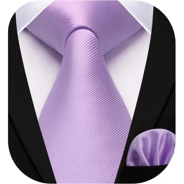 HISDERN Mens Ties Handkerchief Solid Color Ties for Men Necktie with Pocket Square Set for Classic Wedding
