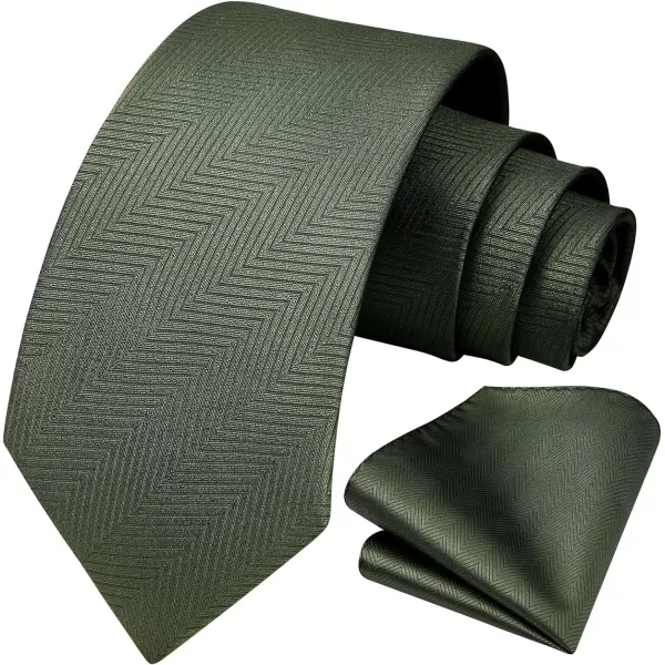 HISDERN Mens Ties Handkerchief Solid Color Ties for Men Necktie with Pocket Square Set for Classic Wedding