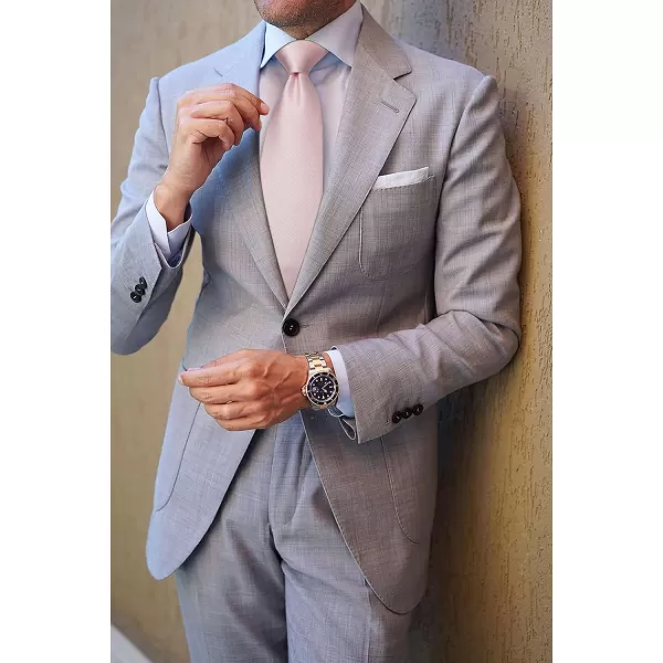 HISDERN Mens Ties Handkerchief Solid Color Ties for Men Necktie with Pocket Square Set for Classic Wedding