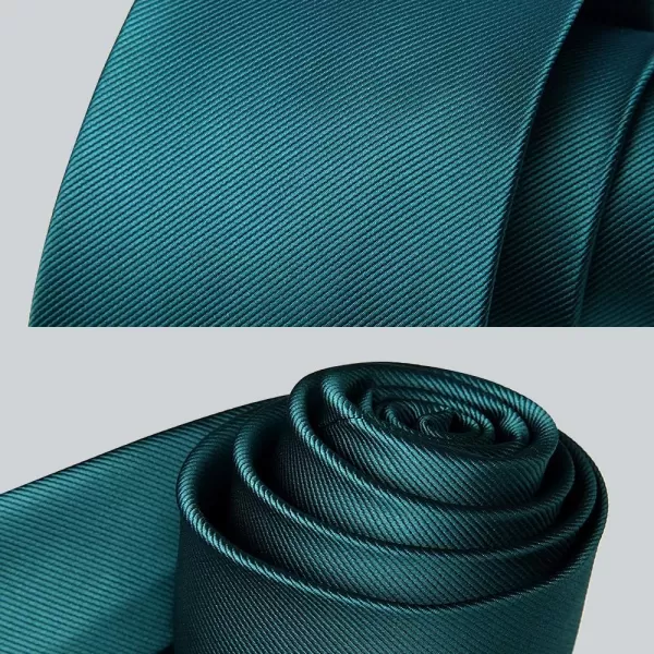 HISDERN Mens Ties Handkerchief Solid Color Ties for Men Necktie with Pocket Square Set for Classic Wedding