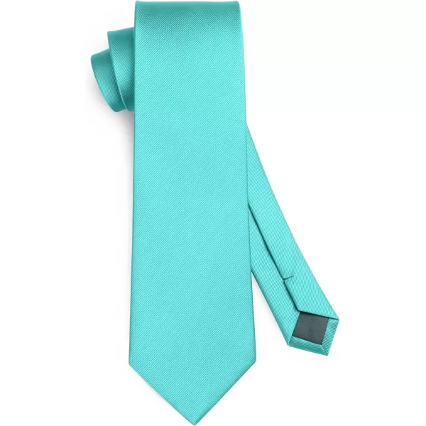 HISDERN Mens Ties Handkerchief Solid Color Ties for Men Necktie with Pocket Square Set for Classic Wedding