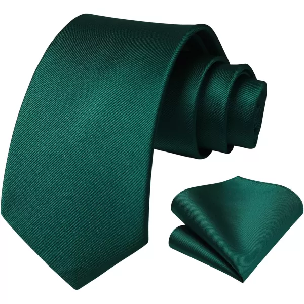 HISDERN Mens Ties Handkerchief Solid Color Ties for Men Necktie with Pocket Square Set for Classic Wedding