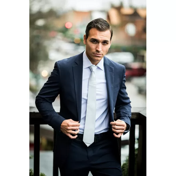 HISDERN Mens Ties Handkerchief Solid Color Ties for Men Necktie with Pocket Square Set for Classic Wedding