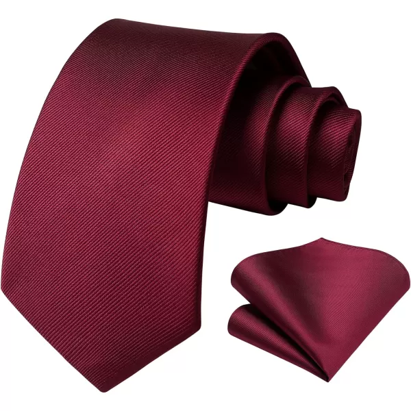 HISDERN Mens Ties Handkerchief Solid Color Ties for Men Necktie with Pocket Square Set for Classic Wedding