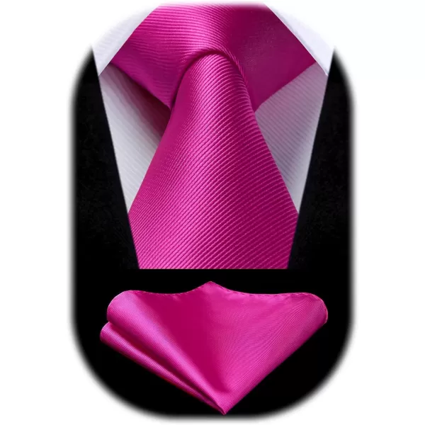 HISDERN Mens Ties Handkerchief Solid Color Ties for Men Necktie with Pocket Square Set for Classic Wedding
