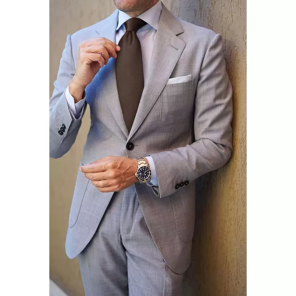 HISDERN Mens Ties Handkerchief Solid Color Ties for Men Necktie with Pocket Square Set for Classic Wedding