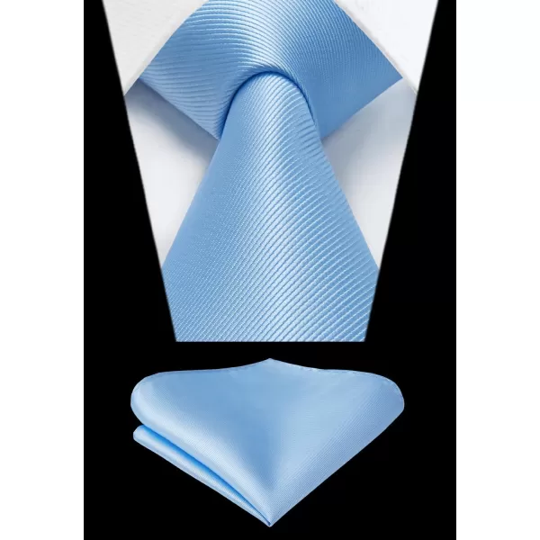 HISDERN Mens Ties Handkerchief Solid Color Ties for Men Necktie with Pocket Square Set for Classic Wedding