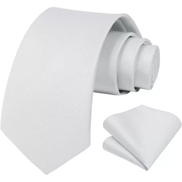 HISDERN Mens Ties Handkerchief Solid Color Ties for Men Necktie with Pocket Square Set for Classic Wedding