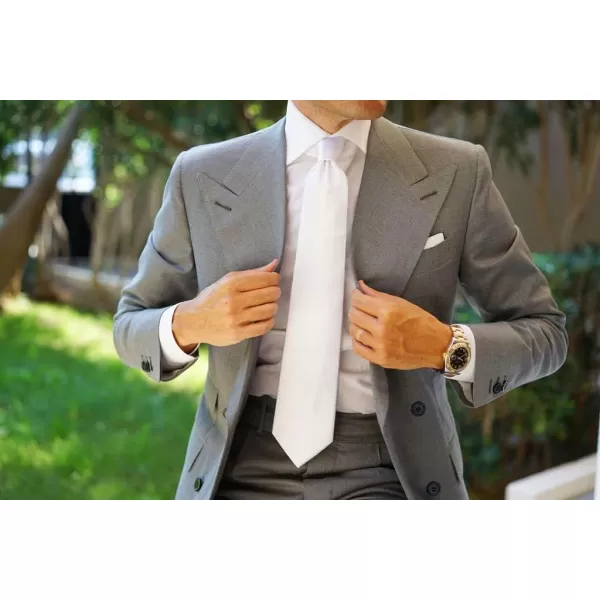 HISDERN Mens Ties Handkerchief Solid Color Ties for Men Necktie with Pocket Square Set for Classic Wedding