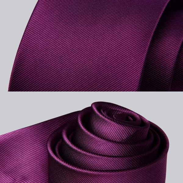 HISDERN Mens Ties Handkerchief Solid Color Ties for Men Necktie with Pocket Square Set for Classic Wedding