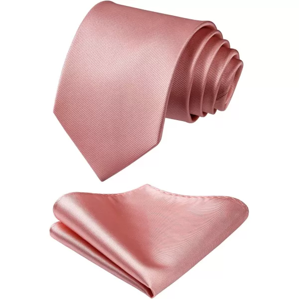 HISDERN Mens Ties Handkerchief Solid Color Ties for Men Necktie with Pocket Square Set for Classic Wedding
