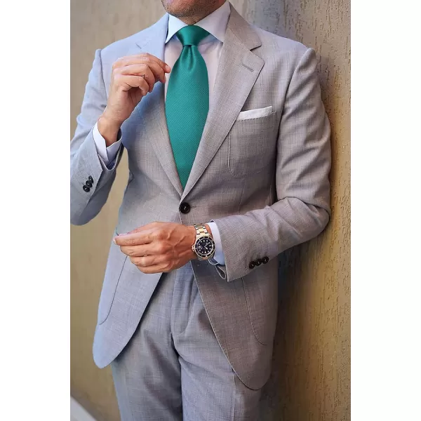 HISDERN Mens Ties Handkerchief Solid Color Ties for Men Necktie with Pocket Square Set for Classic Wedding