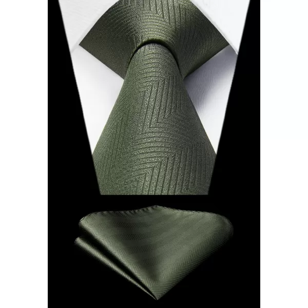 HISDERN Mens Ties Handkerchief Solid Color Ties for Men Necktie with Pocket Square Set for Classic Wedding