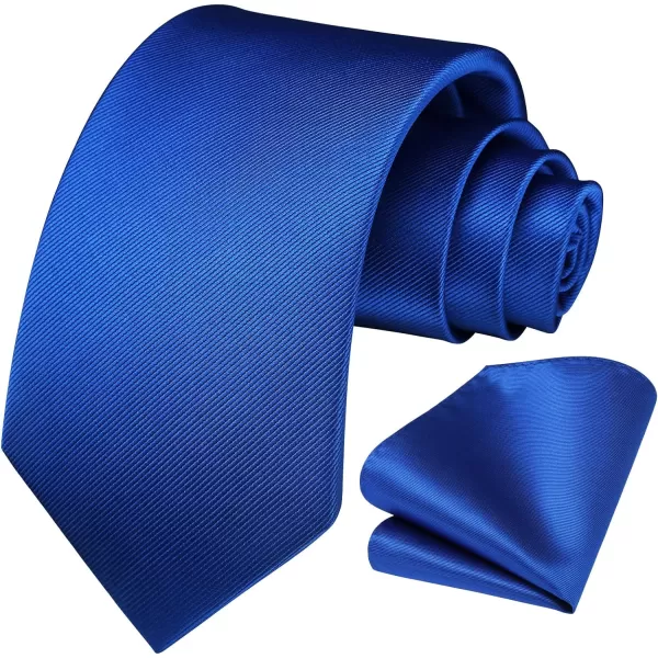 HISDERN Mens Ties Handkerchief Solid Color Ties for Men Necktie with Pocket Square Set for Classic Wedding