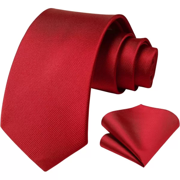 HISDERN Mens Ties Handkerchief Solid Color Ties for Men Necktie with Pocket Square Set for Classic Wedding