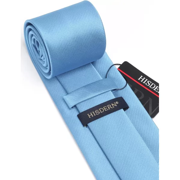 HISDERN Mens Ties Handkerchief Solid Color Ties for Men Necktie with Pocket Square Set for Classic Wedding