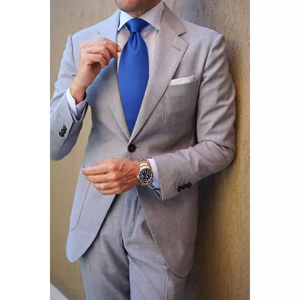 HISDERN Mens Ties Handkerchief Solid Color Ties for Men Necktie with Pocket Square Set for Classic Wedding