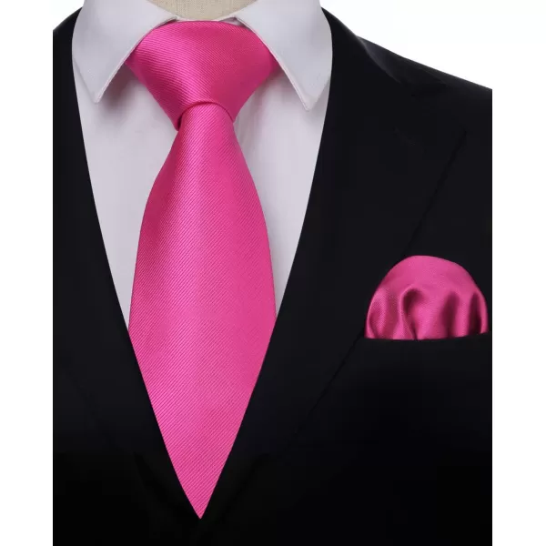 HISDERN Mens Ties Handkerchief Solid Color Ties for Men Necktie with Pocket Square Set for Classic Wedding