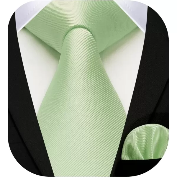 HISDERN Mens Ties Handkerchief Solid Color Ties for Men Necktie with Pocket Square Set for Classic Wedding