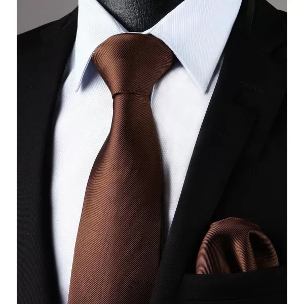 HISDERN Mens Ties Handkerchief Solid Color Ties for Men Necktie with Pocket Square Set for Classic Wedding